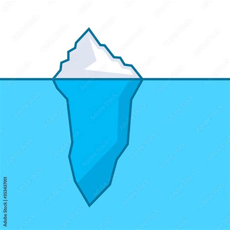 Iceberg model blank diagram. Clipart image isolated on white background ...