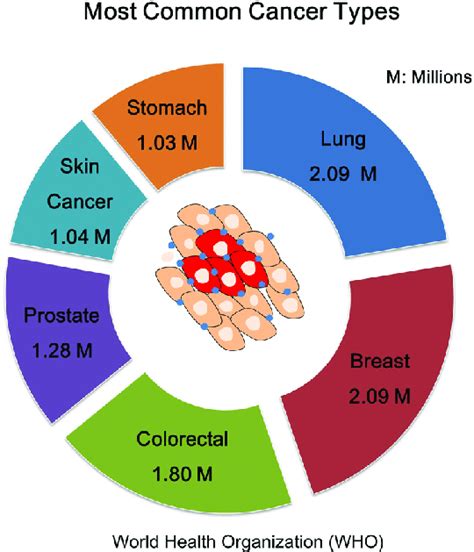 Cancer types and number of patients. Cancer, a leading cause of death ...