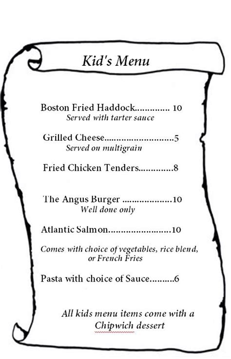 Kids Menu | University Grill | Fort Myers Restaurants