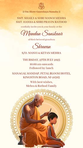 tonsure ceremony invitation - Happy Invites Video Maker