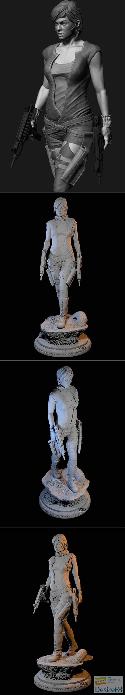 Download Alice Resident Evil – 3D Print - DesireFX.COM