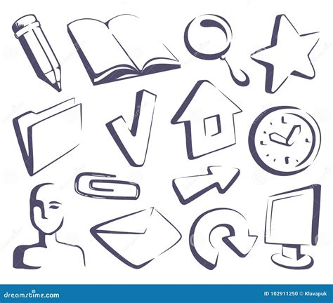 Sketches the Internet Icons Stock Vector - Illustration of vector ...