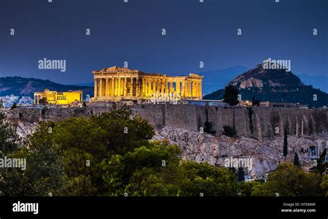 The Parthenon At Night