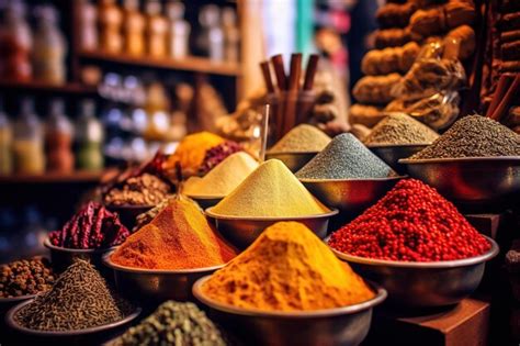 Premium AI Image | A vibrant spice market