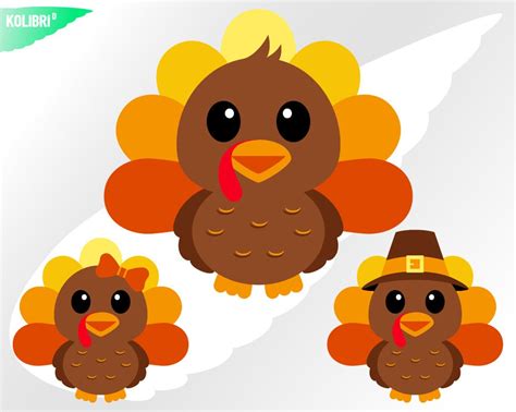 Turkey Svg Thanksgiving Day Svg Cute Turkey Clipart Baby - Etsy