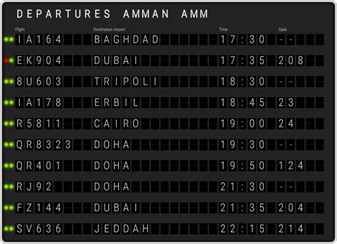 Amman Queen Alia Airport Departures [AMM] Flight Schedules & departure