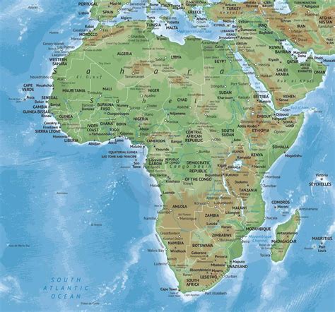 Africa Physical Map Free Printable Maps | Images and Photos finder