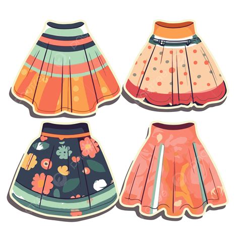 Four Different Kinds Of Skirts Vector Clipart, Skirts, Skirts Clipart ...