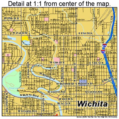 Wichita Kansas Street Map 2079000