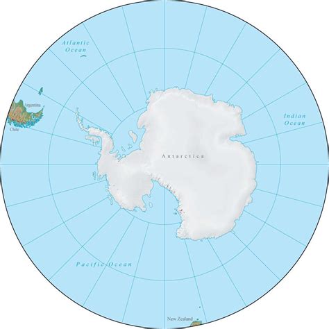 Globe South Pole Terrain map in Adobe Illustrator vector format with ...