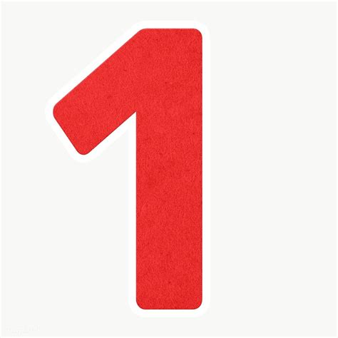 Red number one sticker design element | free image by rawpixel.com ...