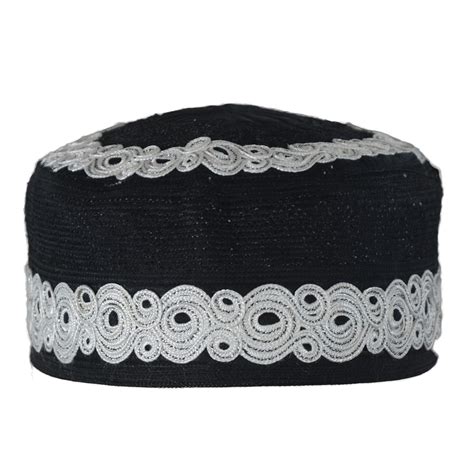 Mens Embroidered Kufi Hat/Muslim Cap with Spirals and Mosque Dome ...