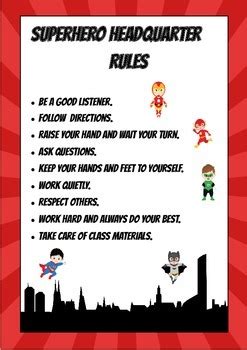 Superhero Themed Classroom Rules by twinninginfirst | TpT