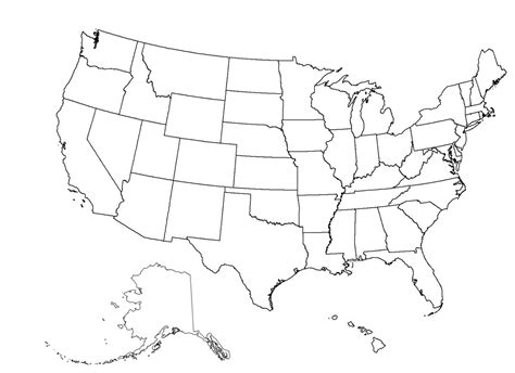 Map Of 50 States Blank