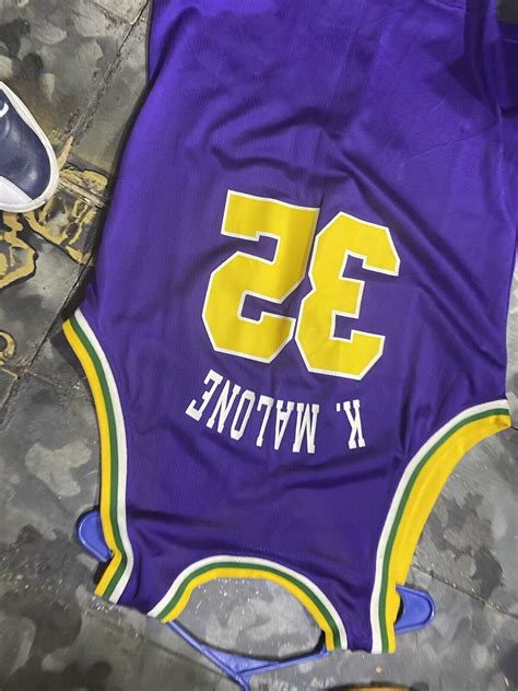 Vintage champion jersey 44 Rare karl Malone 32 Utah jazz Purple And ...