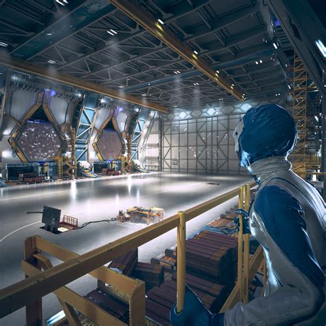 3d sci fi hangar interior model