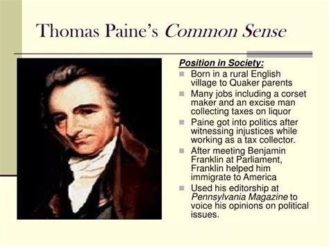 PPT - Thomas Paine’s Common Sense PowerPoint Presentation - ID:6881933