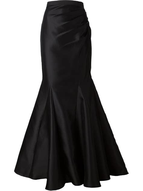 Badgley mischka Fishtail Maxi Skirt in Black | Lyst