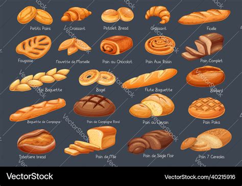 French bread bakery product Royalty Free Vector Image