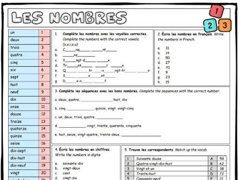 French numbers 1-100 | Teaching Resources