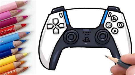 How to Draw PlayStation 5 Controller - YouTube