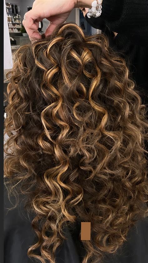 Curly hair with caramel highlights – Artofit