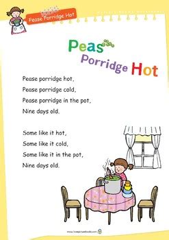 Nursery Rhyme Activities : Pease Porridge Hot *Printables | TPT