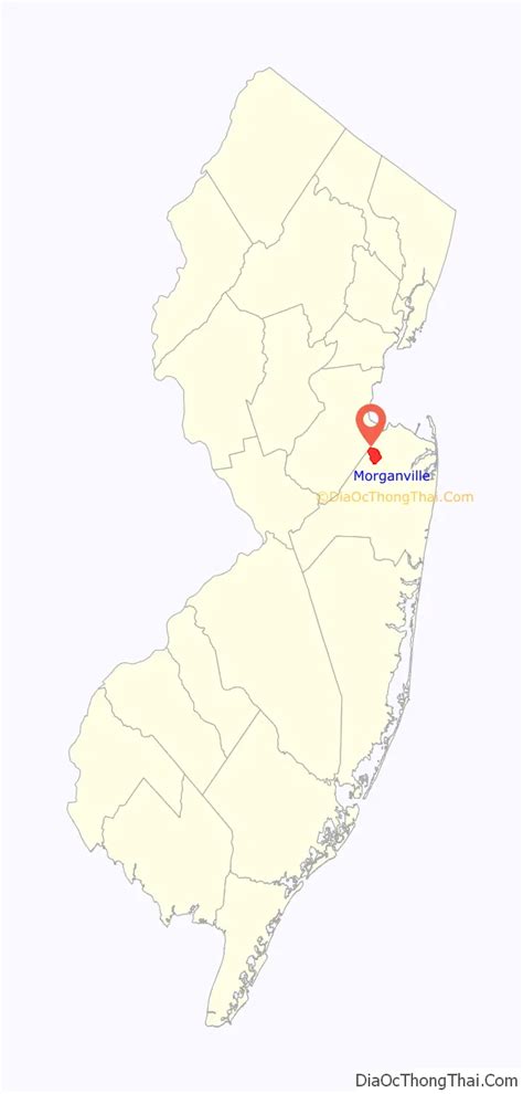 Map of Morganville CDP, New Jersey - Thong Thai Real