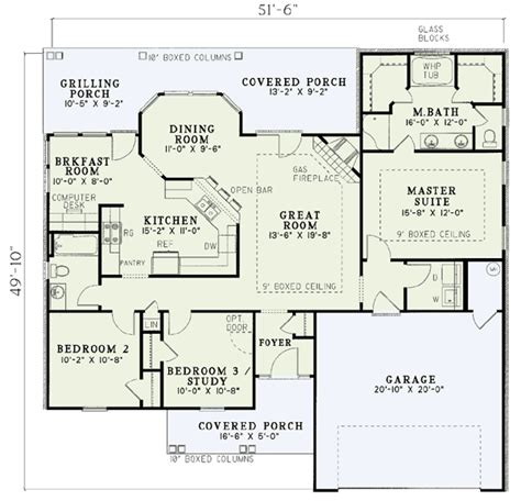 Ranch Home Plan with Multiple Exterior Options - 60581ND ...