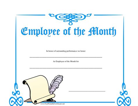 Employee Of The Month Certificate | Templates at allbusinesstemplates.com