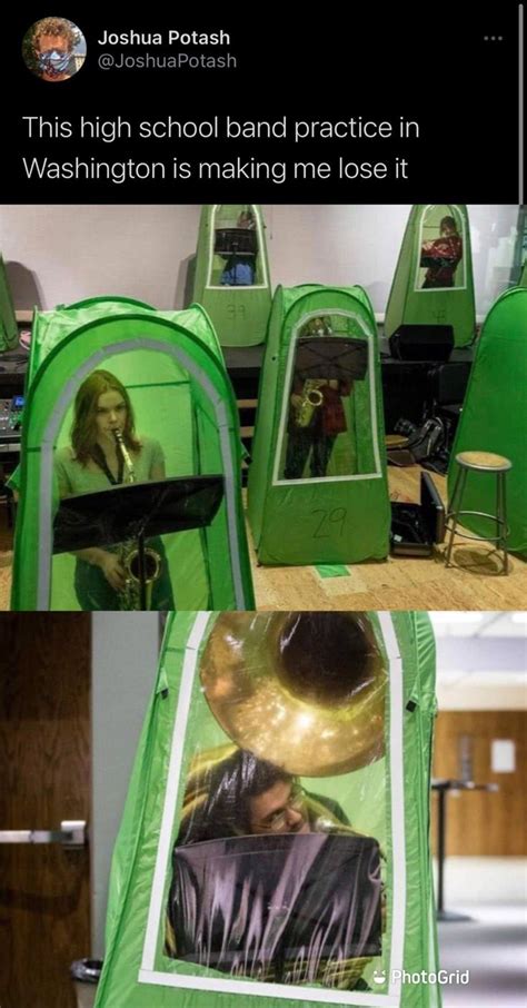 there are two pictures of green tents with people in them and one has ...