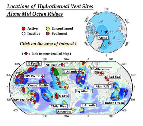 Global Map of Hydrothermal Vents - Pacific Ocean • mappery