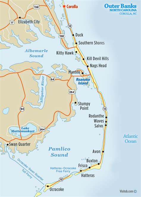 Map of Corolla, NC | Visit Outer Banks | OBX Vacation Guide