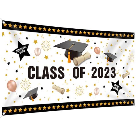 Buy Graduation Decorations 2023 Banner for Class of 2023, 200 × 110 cm ...