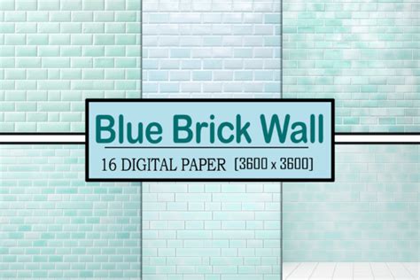 Blue Brick Wall Graphic by Wow Art · Creative Fabrica