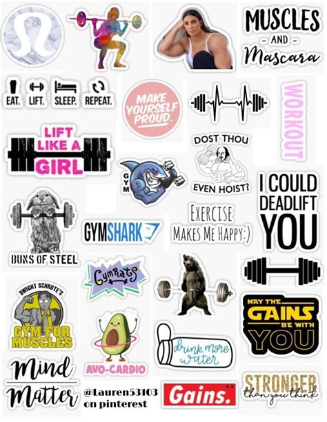 Gym sticker pack workout sticker pack stickers workout lift muscles gym ...