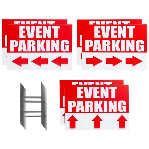 Buy 6 Pack Outdoor Event Parking Signs with Arrows, 12 x 17 Inch Double ...