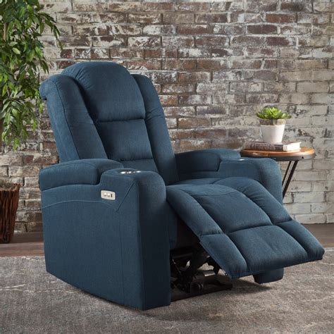 Everette Fabric Power Recliner with Cup Holder, USB Charger, and Stora ...