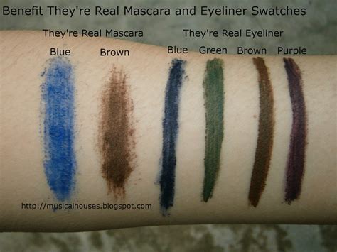 Benefit They're Real Mascara and Eyeliner Swatches: New Shades Brown ...