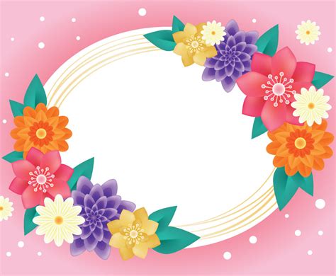 Spring Colorful Flowers Border | FreeVectors