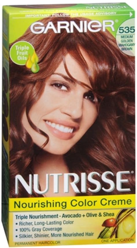 Garnier Nutrisse Haircolor Creme, Medium Golden Mahogany Brown [535] 1 ...