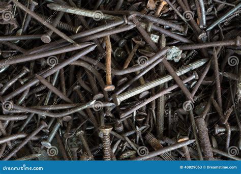 The Old Rusty Nails Close-up. Stock Image - Image of rusty, curved ...