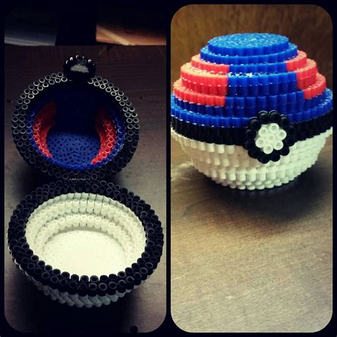 3D Perler Opening Pokeball by MoralAmbiguity on Etsy