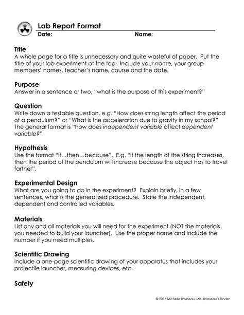 Science Procedure Example