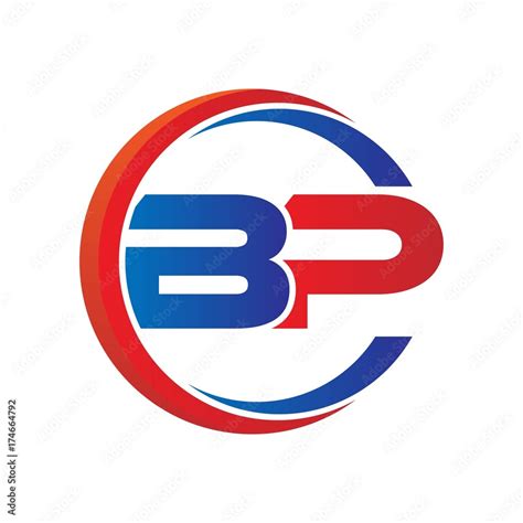 bp logo vector modern initial swoosh circle blue and red Stock Vector ...