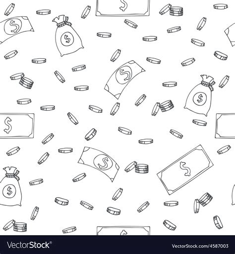 Seamless pattern with money Royalty Free Vector Image