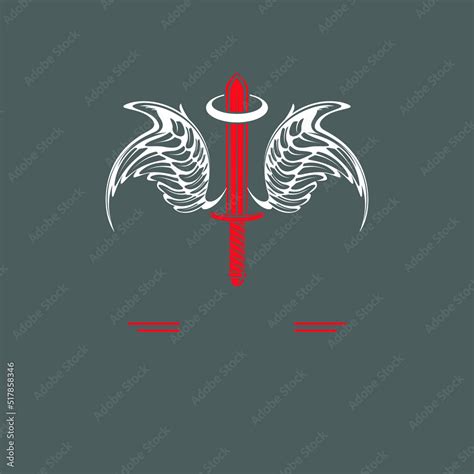 Sword with wings design. Guard. Medieval sword with wings. Design ...