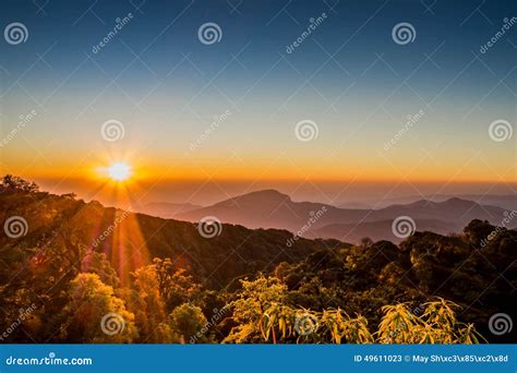 Sunrise with clear sky stock image. Image of rural, fields - 49611023