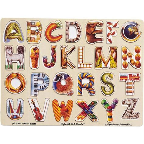 Melissa & Doug Alphabet Art Wooden Puzzle (26 pcs) - Walmart.com ...