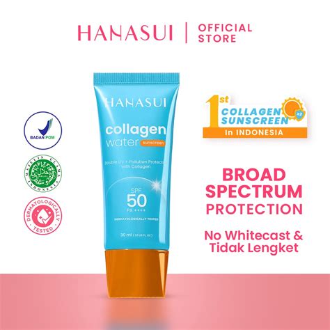 Jual Hanasui Collagen Water Sunscreen SPF 50 | Shopee Indonesia